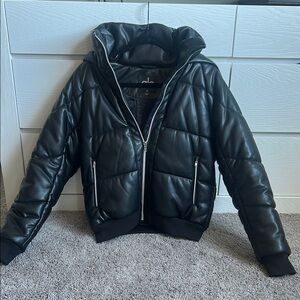 Alo Faux Leather Boss Puffer Jacket